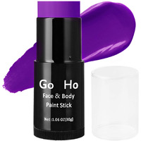 Go Ho Cream-Blendable Purple Face Paint Stick (1.06 Oz),Full-Coverage Purple Body Paint Stick For Adults Children Halloween Cosplay Sfx Makeup,Waterproof Purple Eye Black Stick