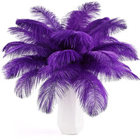 Tharaht Purple Ostrich Feathers 24Pcs Natural Bulk 8-10Inch 20Cm-25Cm For Crafts Wedding Party Centerpieces Halloween And Home Decoration Feather