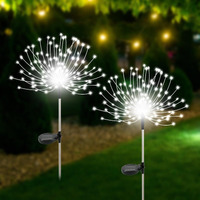 Slyuexu Solar Garden Lights Outdoor Waterproof, 2 Pack 120 Led Solar Firework Lights Decorative Garden D  Cor Outside For Flowerbed Halloween Christmas Decorations, White