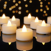 Amagic 24 Pack Battery Operated Tea Lights Candles, Fake Tealights Candles, Flameless Led Tea Lights For Halloween, Wedding, Votive, Festival, Table Decor(24 Pack, Warm White)