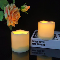 Qinc 2 Pack 3 Outdoor Battery Operated Flameless Candles With Timer Flickering Pillar Waterproof Candle Plastic Electric Led Lights For Wedding Party Halloween Thanksgiving Christmas Decoration