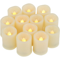 Candle Choice Battery Operated Flameless Votive Candles With Auto Timer Realistic Flickering Fake Tall Electric Led Tea Lights Set Wedding Halloween Christmas Decorations Batteries Included 12 Pcs