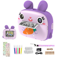 Camclid Instant Camera For Kids, 2.5K Kids Camera Instant Print With No Ink Print Paper & 32G Card,Selfie Digital Camera & 1080P Video Camera, Toy Gift For Girls Boys 3-12 (Purple)