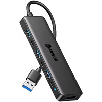 Usb 3.0 To Hdmi Adapter, Usb 3.0 Hub With Hdmi 1080P, Usb 3.0, Usb 2.0, Usb C Data & Power Ports, Usb Docking Station Extender For Monitor, Pc, Laptop, Desktop Support Windows 7/8/10/11 & Mac Os