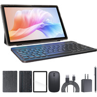Zzb Tablet 2 In 1 Tablet With Keyboard Including Case Mouse Stylus Touch Screen Protector Film, 10 Inch Tablet Android Tablets Pc, 10.1"" Hd Tab 6000Mah Battery 32Gb+512Gb Expandable Tableta Computer