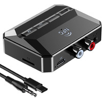 Kaiy 5.3 Bluetooth Receiver For Home Stereo, Bluetooth To Rca Adapter For Stereo Receivers Aux Bluetooth Adapter, Nfc-Enabled Bluetooth Audio Adapter, Support Usb Drive/Tf Card Play Music