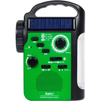 Kaito Ka340 Solar Dynamo Hand Crank Rechargeable Led Camping Lantern For Emergency Am/Fm/Sw Noaa Weather Alert Solar Radio With Bluetooth, Flashlight, Phone Charger, Mp3 Player & Siren (Green)