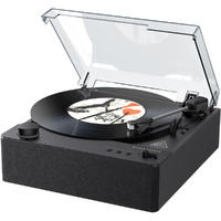 Mykesonic Fully Automatic Record Player, Bluetooth Belt Drive Vinyl Turntable, Magnetic At-3600L Cartridge, Bluetooth In & Out, Hi-Fi Stereo Speakers, Aux In Headphone, Rca Out, Anti-Resonance - Black