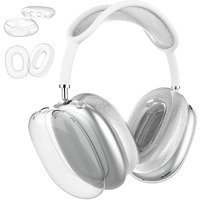 Aircawin For Airpods Max Case Clear,With Earpad Case Cover/Ear Cups Cover,Soft Tpu Clear Case For Airpods Max Case Cover,Anti-Scratch No-Yellowtransparent Protective Case Airpod Max Accessories-Clear