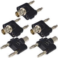 Onelinkmore Bnc Female To Dual Banana Male Plug Jack Binding Posts Rf Coaxial Adapter Bnc To Bnc Male Banana Coax Jack Splitter Connector Pack Of 5