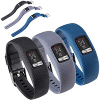 Huabao Watch Strap Compatible With Garmin Vivofit 4,Adjustable Silicone Sports Strap Replacement Band For Garmin Vivofit 4 Smart Watch (Black+Gray+Dark Blue, L)