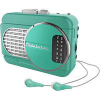 Studebaker Walkabout Ii Walkman Personal Stereo Cassette Player With Am/Fm Radio And Built-In Speaker (Teal/Silver)