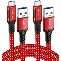 Aoybevty Usb A To Usb C Cable 3.3Ft+6.6Ft (Red), 10Gbps Data Transfer And 60W 3A Fast Charging Cable, Usb C 3.1/3.2 Cable For Samsung Galaxy S22 S21 S20 S10 Ipad Pro And Other Type-C Devices