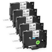 Label Tape Replacement For Brother - 5 Pack P Touch Label Tape Compatible With Brother Tze-231 Tz-231 Laminated, Black On White 12Mm 0.47"", For Pt-D200 Pt-D210 Pt-D400 Pt-H100 Pt-1230Pc Label Makers