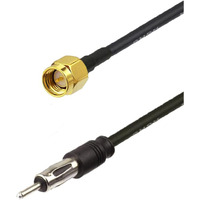 Redyutou Sma Male To Din Plug Am/Fm Male Adapter Rg174 Coax Cable 20 Inches Pigtail Jumper Antenna Extention