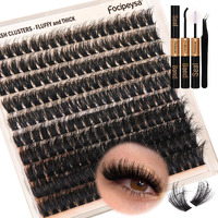 Focipeysa Fluffy Lash Extension Kit 200Pcs Lash Clusters Kit With Lash Bond And Seal And Lash Tweezers Lash Clusters Diy Eyelash Extensions Kit At Home (150D 10-18Mm D Curl)
