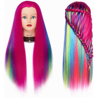 Hairingrid 26""-28"" Mannequin Head Hair Styling Training Head Manikin Cosmetology Doll Head Synthetic Fiber Hair And Free Clamp Holder (R71919W0320)