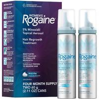 Women 's Rogaine 5% Minoxidil Foam, Topical Once-A-Day Hair Loss Treatment For Women To Regrow Fuller, Thicker Hair, Unscented, 4-Month Supply, 2 X 2.11 Oz