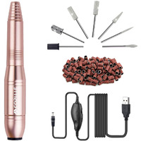 Cositte Electric Nail Drill, Usb Electric Nail Drill Machine For Acrylic Nails, Portable Electrical Nail File Polishing Tool Manicure Pedicure Efile Nail Supplies For Home And Salon Use, Gold