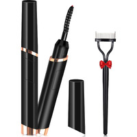 Dust2Oasis Heated Eyelash Curlers, Electric Eyelash Curlers, Rechargeable Lash Curler With Eyelash Comb For Makeup Natural Curling Eye Lashes And 24 Hours Long Lasting - Black 2024 Updated Model