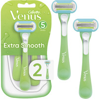 Gillette Venus Extra Smooth Green Disposable Women's Razors, 2 Count