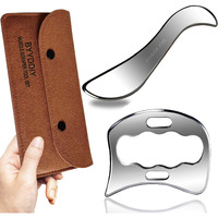 Byyddiy 2 In 1 Stainless Steel Muscle Scraper Tools Set Gua Sha Massage Scraper Scraping Tool