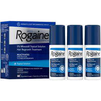 Men's Rogaine Extra Strength 5% Minoxidil Topical Solution For Thin Hair, Hair Loss Treatment To Regrow Fuller, Thicker Hair, 3-Month Supply, 3 X 2 Fl. Oz