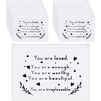 Sotiff 60 Pcs Bulk Inspirational Gifts For Women, Inspirational Makeup Bags Eva Cosmetic Toiletry Bags Thank You Encouragement Church Gifts For Friends Mom Coworker (You Are Loved,8 X 6 Inch)