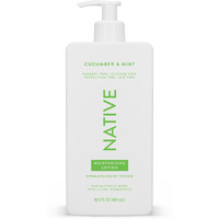 Native Body Lotion Contains Naturally Derived Plant-Based Moisturizers For Women And Men | Restores Dry Skin, Cucumber & Mint, 16.5 Fl Oz