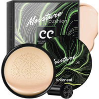 Kriloneal Cc Cream Foundation Mushroom Head Air Cushion Face Makeup Moisturizing Concealer Waterproof Oil Control Long-Lasting Nude Makeup Even Skin Tone For All Skin Types(Ivory White)