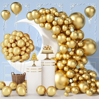 140Pcs Gold Balloon Arch Kit, Gold Balloons Of Different Sizes Pack Of 18 12 10 5 Inch Party Balloon Kit For Birthday Party Or Balloon Arch As Graduation Wedding Baby Shower Party Decorations