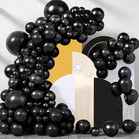 200 Pieces Black Balloons Different Sizes 5 10 12 18 Inch Black Balloon Arch Kit Black Balloon Garland Black Latex Balloons For For Black Themed Party Halloween Decorations