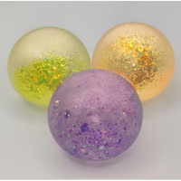 3Pcs Glitter Sugar Ball, 2.4"" Slow Rise Squishy Stress Relief Balls Malt Syrup Filled Moldable Relaxing Sensory Fidget Stress Toy Hand Exercise Balls Gift For Friends (Glitter02)