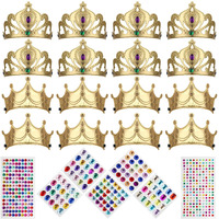 Ahier 23 Pieces Foam Crowns Set, Princess Tiaras Crowns Diy Party Crowns Make Your Crowns With Diamond Sticker (Style 2)