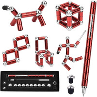Wqwquu Fidget Pen,Magnetic Pen, Decompression Magnetic Fidget Toy Pen, Magnet Pen Fidget Toy Relieve Pressure Novel Toy Gifts For Kids Or Friends! (Red)
