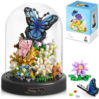 High Godo Flower Bouquet Butterfly Building Set, Bonsai Tree Flowers Building Blocks With Dust Cover, 530 Pcs Micro Bricks Botanical Collection Kit, Birthday Gift For Women Girlfriend Adults 12+