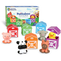 Learning Resources Peekaboo Learning Farm - 10 Pieces, Ages 18+ Months Toddler Learning Toys, Counting And Sorting Toys, Farm Animals Toys