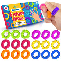 Sensory Toys Fidget Rings For Kids 36Pack: Anxiety Rings For Stress - Stretchy Calming Toys For Autism - Bulk Fidgets For Students Classroom Prize