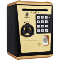 Like Toy Piggy Bank Safe Box Fingerprint Atm Bank Atm Machine Money Coin Savings Bank For Kids (Golden)