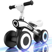 Yoyuto Baby Balance Bike For 1 Year Old Boys Girls 12-36 Month Toddler, 4 Silence Wheels Soft Seat Pre-School First Riding Toys Toddler First Birthday Gifts (Black)