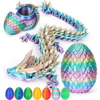 Tboline 3D Printed Dragon Egg, Dragon Eggs With Dragon Inside, Crystal Dragon Fidget Toys, Full Articulated Dragon In Egg, Adults Fidget Toys For Autism Adhd (Random Rainbow Dragon Egg)