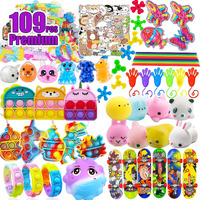 109 Pcs Premium Party Favors Toys For Kids,Assortment Mini Pop Fidget It Toys For All Ages Kids,Classroom Prizes,Treasure Chest, Prize Box Toys, Goody Bag Fillers,Carnival Prizes For Boys Girls 4-10