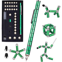 Wqwquu Fidget Pen,Magnetic Pen, Decompression Magnetic Toy Pen,Magnet Pen Fidget Toy Relieve Pressure Novel Toy Gift For Kids Or Friends! (Big Green)