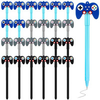 Tinlade 24 Pcs Video Game Pens Gamer Party Favors Themed Gaming Birthday Party Favor Gift Pen Controller Ink Kids Pens For Boys Classroom Prizes (Black,Blue,Gray)