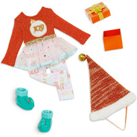 Glitter Girls - 14-Inch Doll Clothes - Merry & Bright - Santa Hat - Holiday Outfit - 3 Years + - Merry & Bright