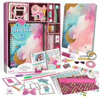 Eduman Diy Journal Kit For Girls Ages 8-12- Birthday Gifts For Girls, Diary Gifts Toys, Cute Arts & Crafts Kits, Kids Scrapbook Kits & Diary Supplies Stationary Set, Scrapbooking Kits (Pink)