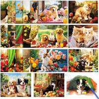 Zoiiwa 24 Pcs Dementia Products For Elderly Reusable Water Painting Toys Pet Dog Cat Dementia Activities For Adults Seniors Dementia Water Doodle Coloring Set Painting Brush For Elderly Drawing Gifts