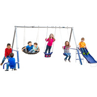 Xdp Recreation Free N' Swing Swing Set, Gray, 91""D X 168""W X 74""H