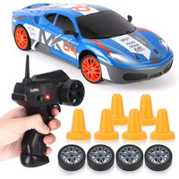 Liberty Imports Rc Drift Car 1/24 2.4Ghz 4Wd Remote Control Sport Racing On-Road Vehicle With Led Light, Batteries And Drift Tires (Blue)