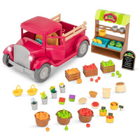 Lil Woodzeez - Farmer's Truck Playset - Doll Playset Includes Toy Truck, Miniature Food & Accessories - Compatible With Doll Figures - Pretend Play Gift Toy For Kids Age 3+